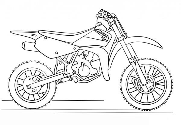Suzuki Dirt Bike coloring page image