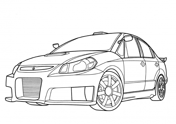Suzuki SX Force  coloring page image