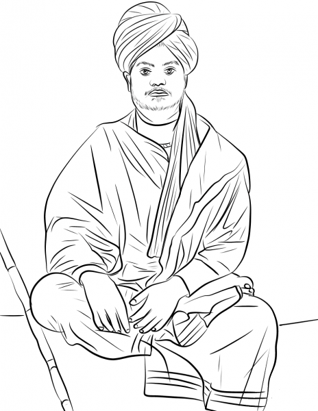 Swami Vivekananda coloring page - ColouringPages