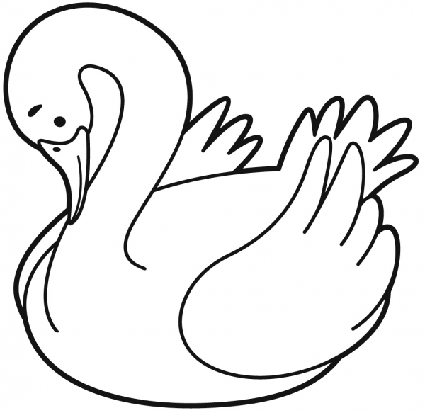 Swan coloring page image