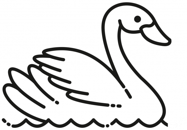 Swan coloring page image