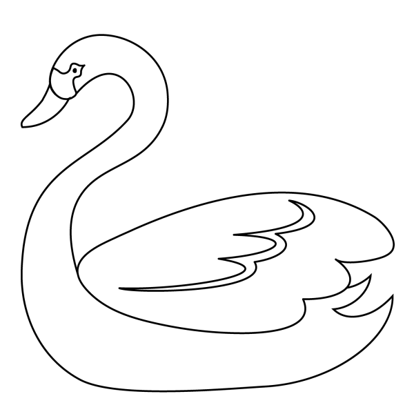 Swan Emoji coloring page image