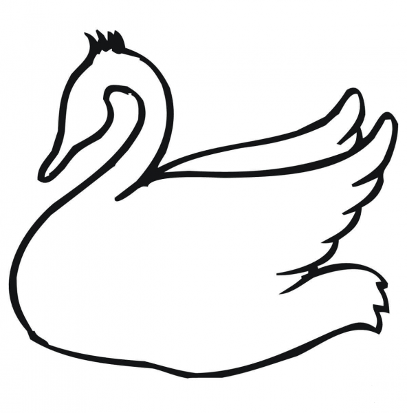 Swan Outline coloring page image
