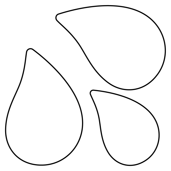 Sweat Droplets Emoji coloring page image