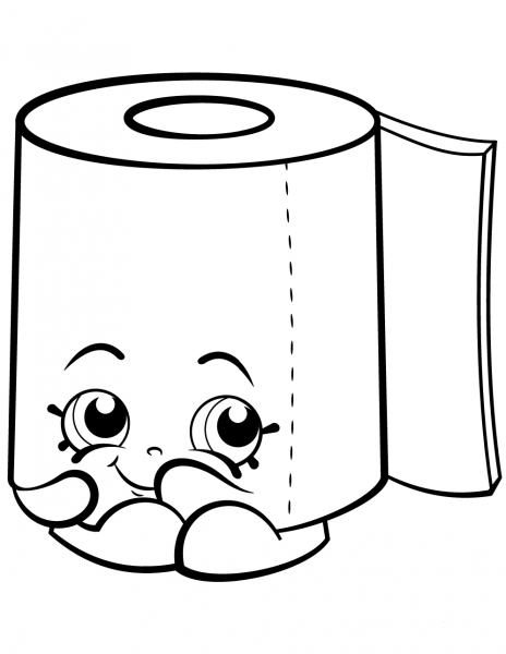 Sweat Leafy Roll of Toilet Paper Shopkin coloring page image