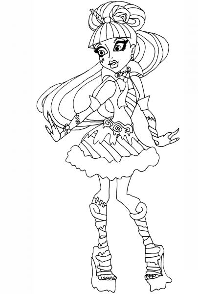 Sweat Screams Frankie coloring page image