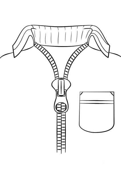 Sweater with Zipper coloring page image