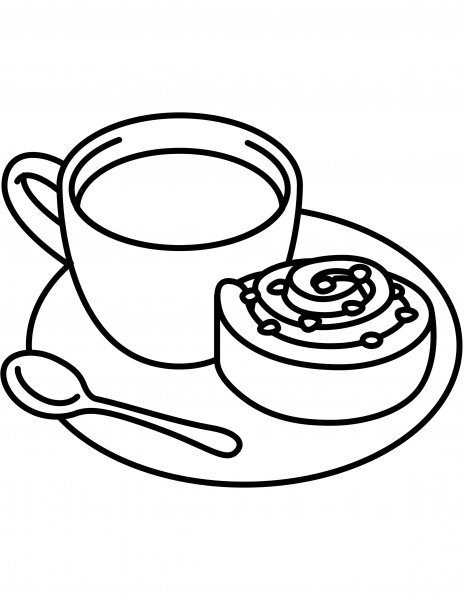Swedish Fika coloring page image