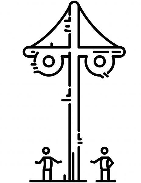 Swedish Maypole coloring page image