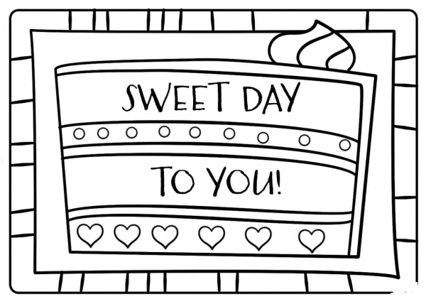 Sweet Day to You – Encouraging Notes with Candies coloring page image