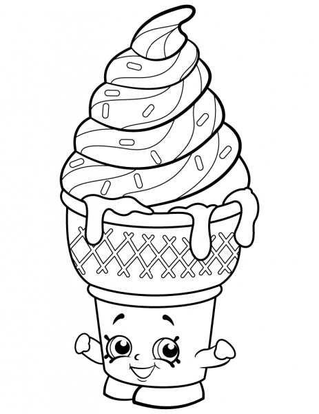 Sweet Ice Cream Dream Shopkin coloring page image