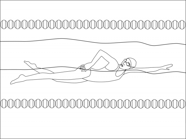 Swimming coloring page image
