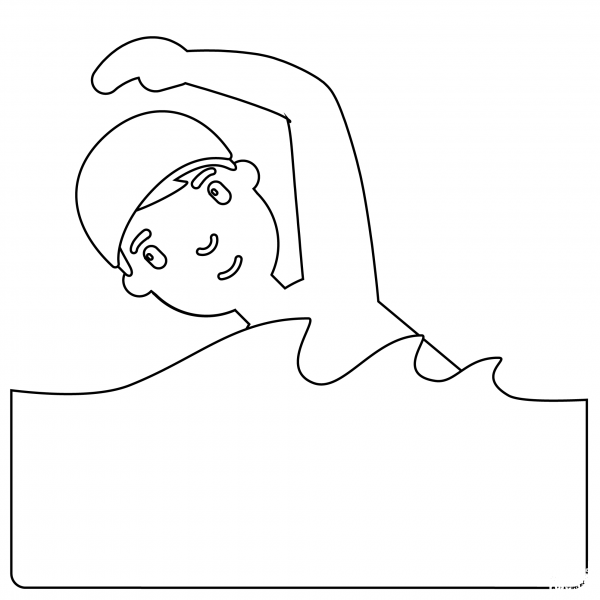 Swimming Emoji coloring page image