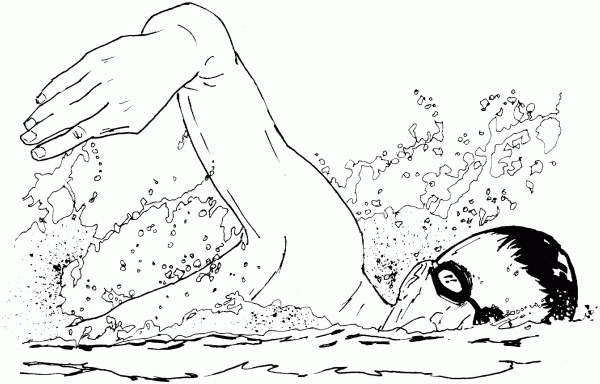 Swimming Freestyle coloring page image