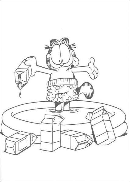 Swimming In Milk  coloring page image