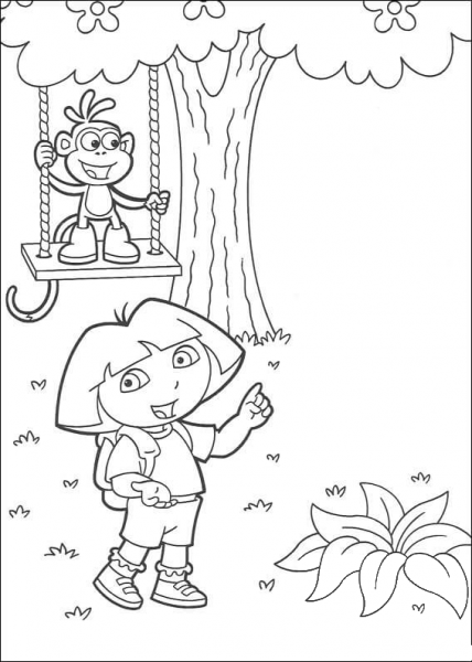 Swing!  coloring page image