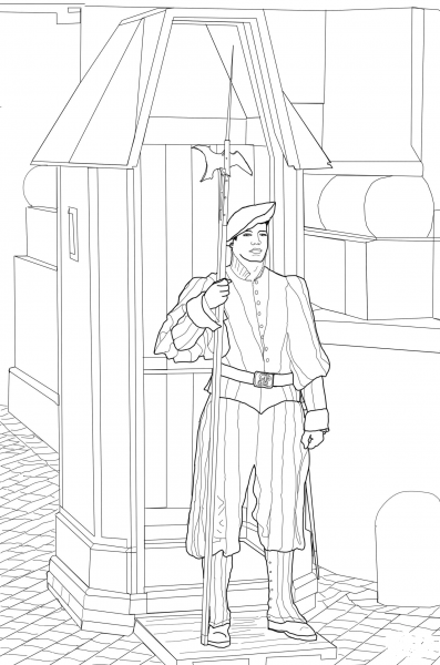 Swiss Guard coloring page image
