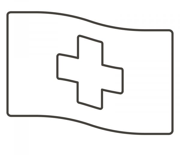 Switzerland Flag coloring page image