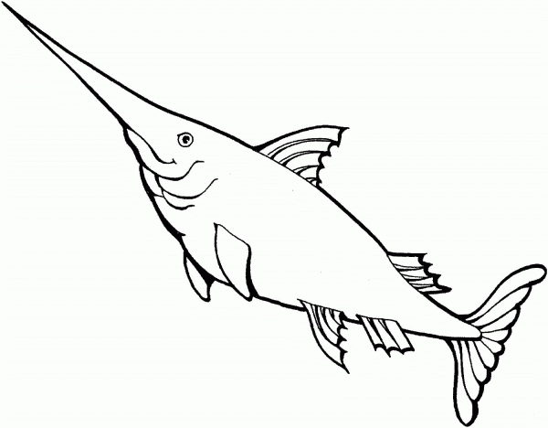 Swordfish 3 coloring page image