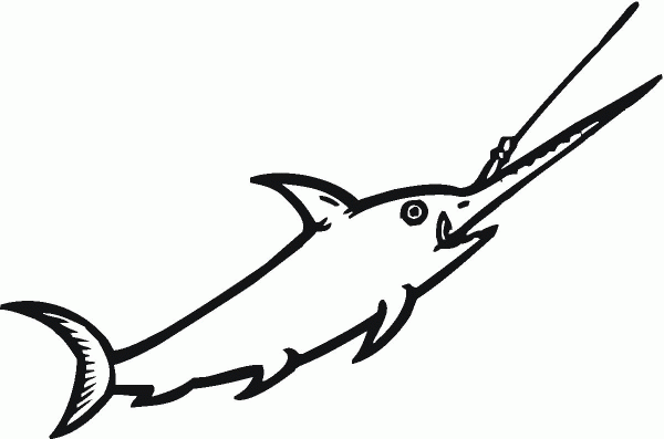 Swordfish 4 coloring page image