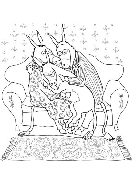 Sylvester’s Family Happy Reunion coloring page image