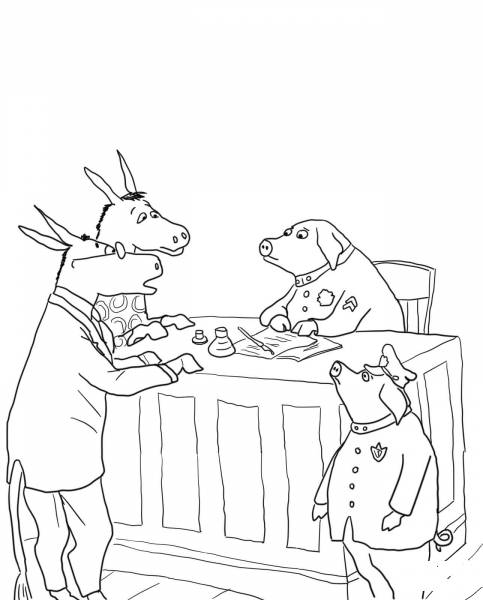Sylvester’s Parents Search for Their Son coloring page image