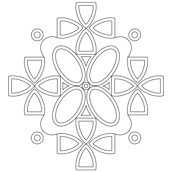 Symmetric Mandala coloring page image