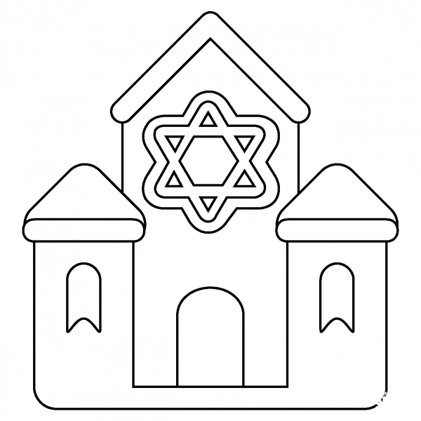 Synagogue Emoji coloring page image