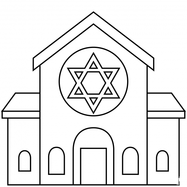 Synagogue Emoji coloring page image