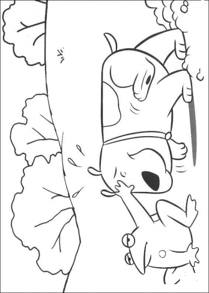 T Bone And a Frog  coloring page image