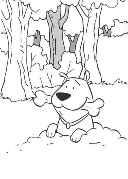 T Bone likes a Bone  coloring page image