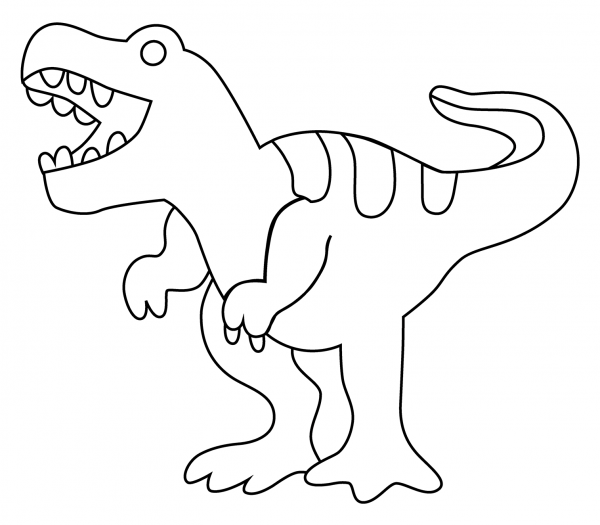 T Rex Emoji coloring page image