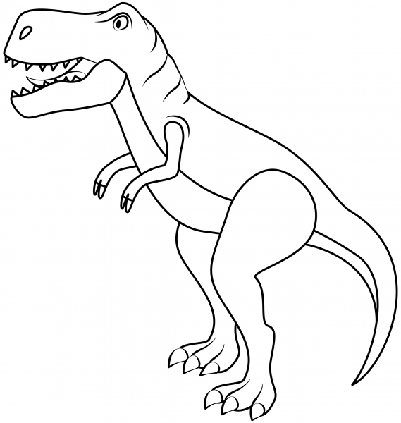 T Rext coloring page image