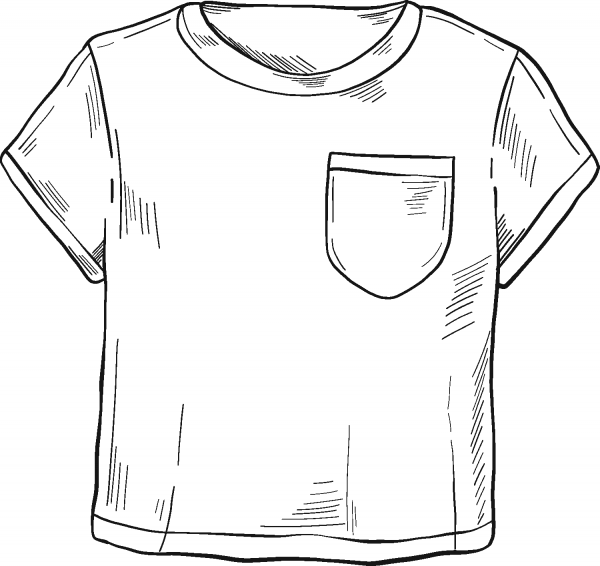 T-Shirt coloring page image