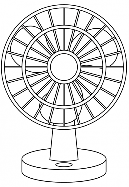 Table Fan coloring page image