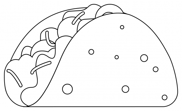 Taco coloring page image