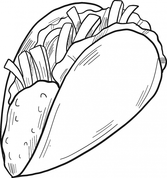 Taco coloring page image