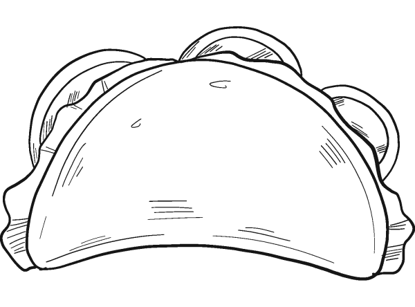 Taco coloring page image