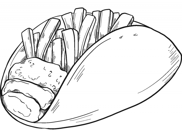 Taco coloring page image