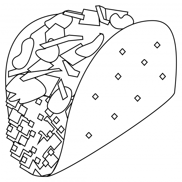 Taco coloring page image