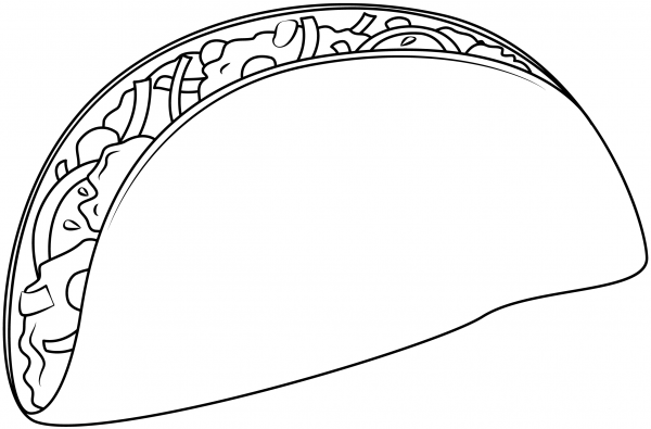 Taco coloring page image