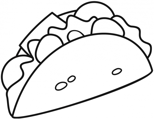 Taco coloring page image