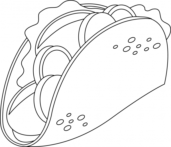 Taco coloring page image