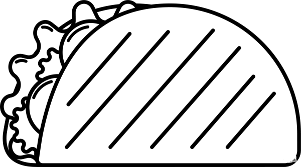 Taco coloring page image