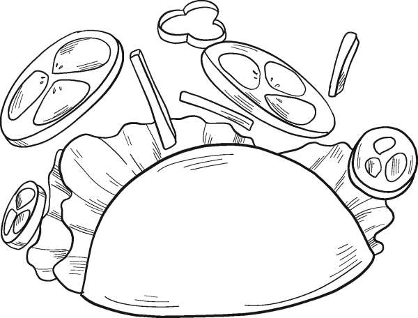 Taco coloring page image