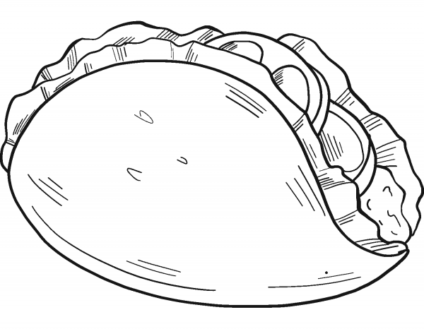Taco coloring page image