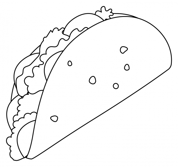 Taco Emoji coloring page image