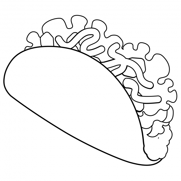 Taco Emoji coloring page image