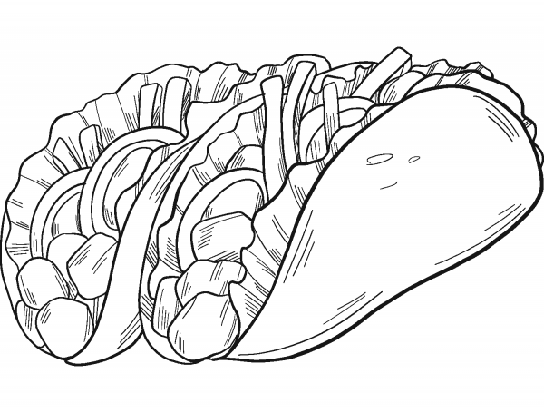 Tacos coloring page image