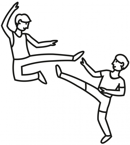 Taekwondo coloring page image